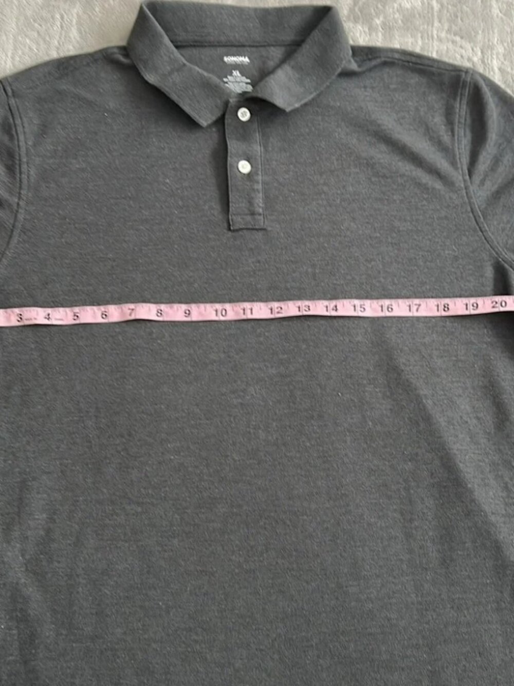 NWOT - Never Worn Sonoma Gray Polo Shirt Classic Design Comfortable Fit - Picture 4 of 4